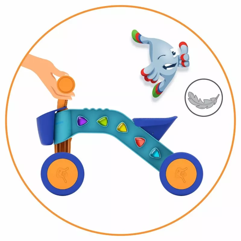 Chillafish Itsibitsi 4 ruedas ride-on con cesta, azul/naranja, 1-3 años