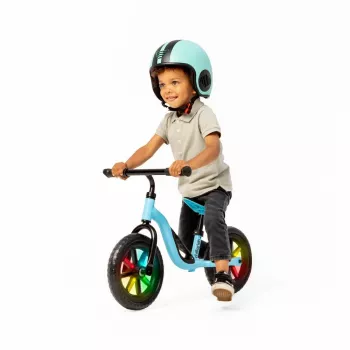 Chillafish Charlie 10 bicicleta sin pedales, azul, con ruedas LED luminosas, para niños de 18 meses a 4 años