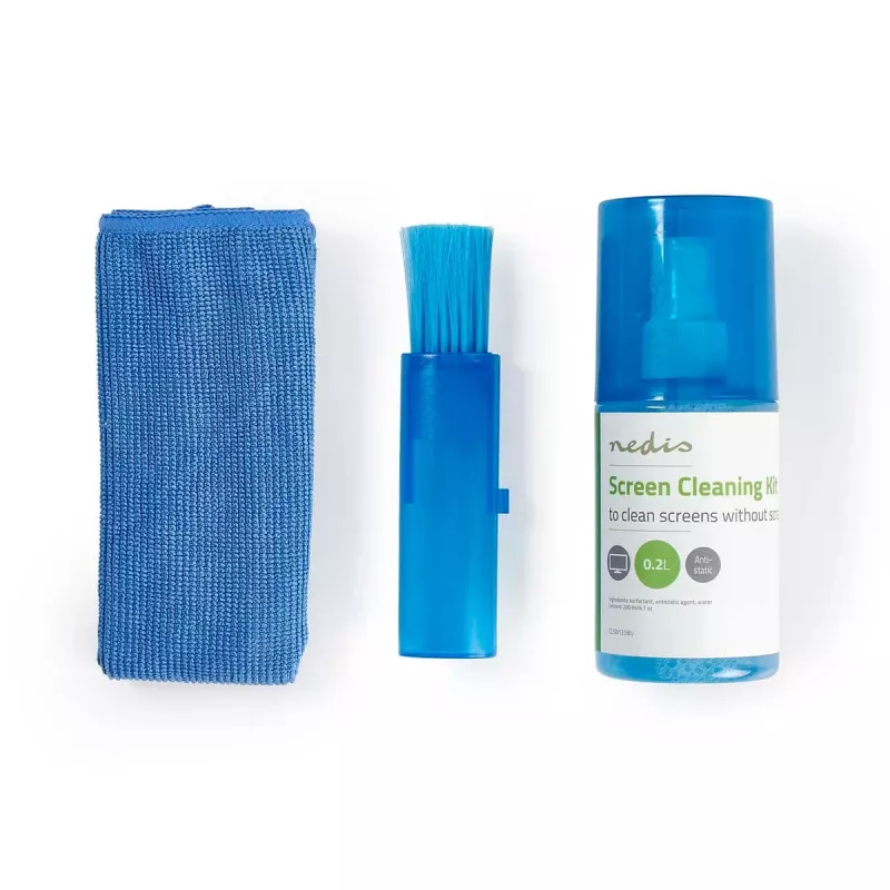 Nedis limpiador en espray para pantallas LED 200 ml con paño de microfibra