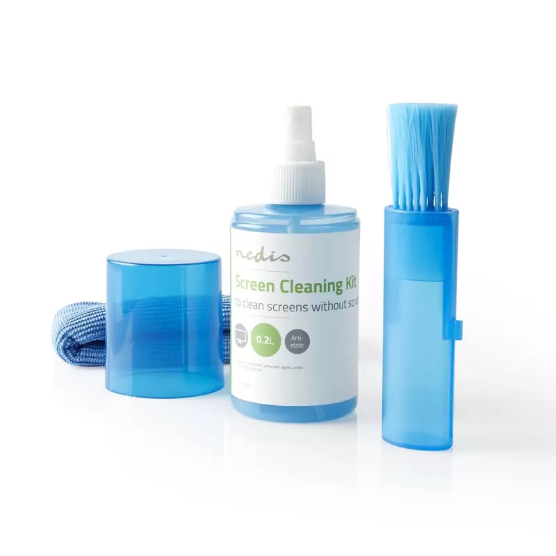 Nedis limpiador en espray para pantallas LED 200 ml con paño de microfibra