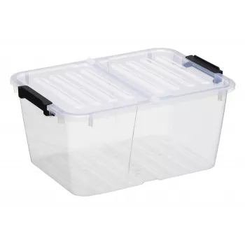 plast team HOME BOX FLEX caja de almacenaje 15L con tapa plegable, PP reciclado, 1 ud. 23010800
