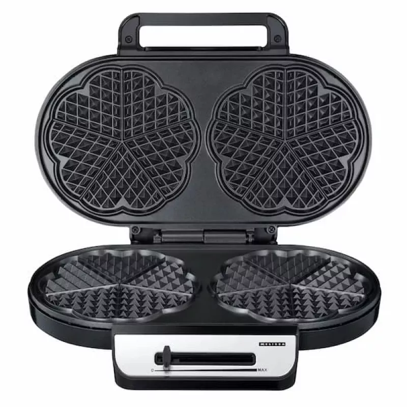 Melissa gofrera doble con forma de corazón 1200W acero inoxidable