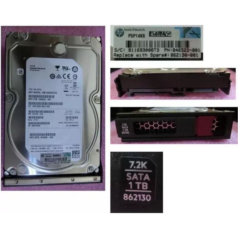 HPE disco duro 1TB SATA 6Gb/s 7.2K LFF hot-swap Midline con soporte de perfil bajo