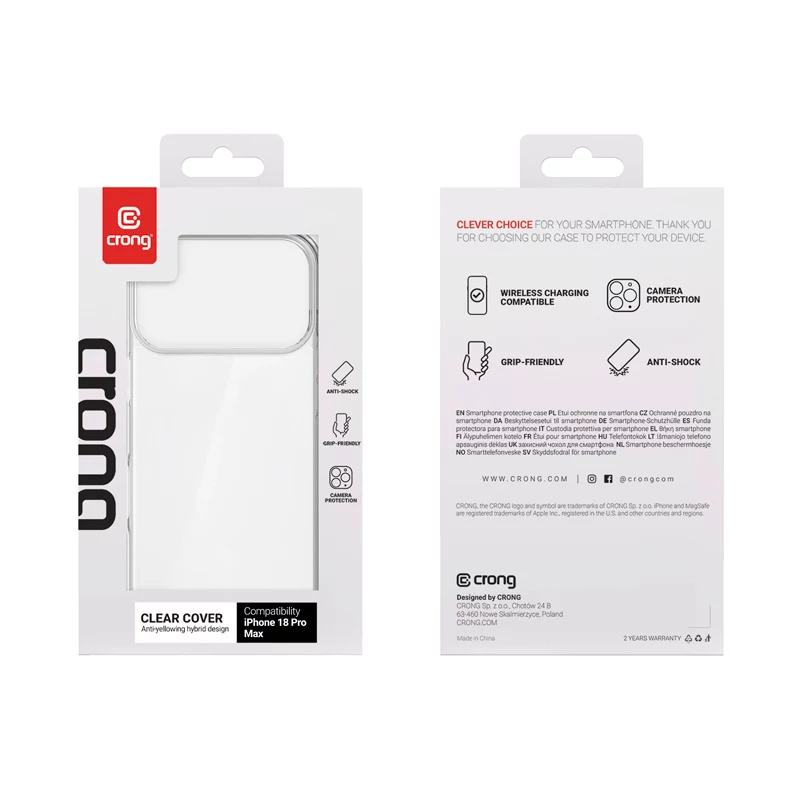 Crong Clear Cover funda para Apple iPhone 18 Pro Max / 17 Pro Max - Transparente