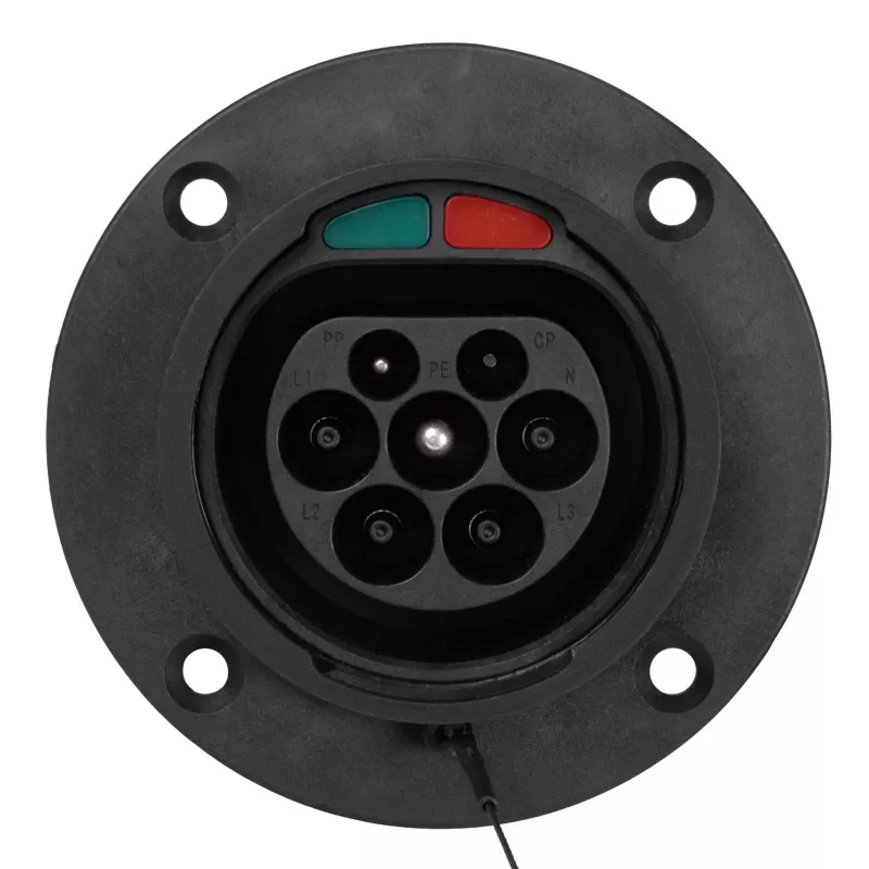Akyga AK-SC-E26 conector de carga EV tipo 2 (macho), 3 fases, 32 A, IP44, negro