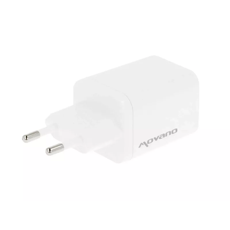 Cargador MOVANO GaN 65W 2x USB-C PD + USB-A (blanco)