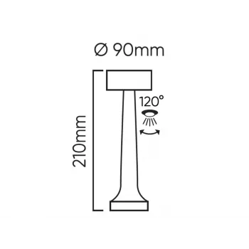 Lámpara de escritorio LED Line Lite RIWIA, 1W, 120lm, 1800mAh, dorada