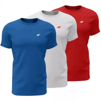 Camisetas hombre 4F M4482 pack de 3 azul, blanco, rojo 4XL