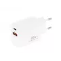 Cargador MOVANO GaN 20W USB-C PD + USB-A (blanco)