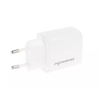 MOVANO cargador GaN 30W USB-C PD + USB-A (Blanco)