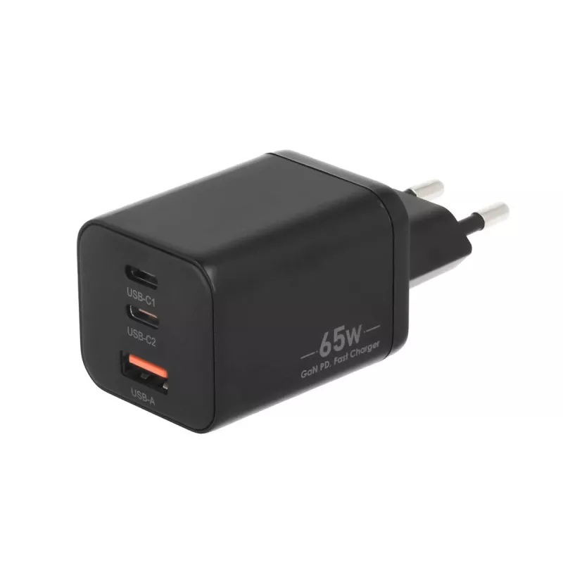 MOVANO cargador GaN 65W 2x USB-C PD + USB-A (Negro)
