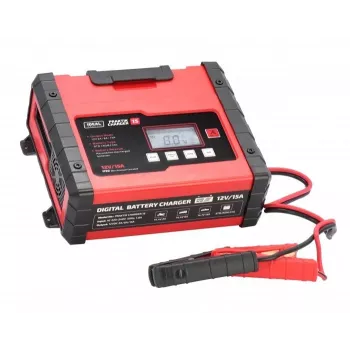IDEAL Cargador PRAKTIK CHARGER 15 LCD, tensión de carga: 12V/6V, 15A/7.5A, 9 etapas automático, IP65