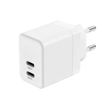 CRONG 35W cargador de pared USB-C dual PD 3.0 PPS GaN - blanco