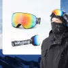 Gafas de esquí infantil Rockbros SP284 antivaho UV400 lente gris espejo rojo negro