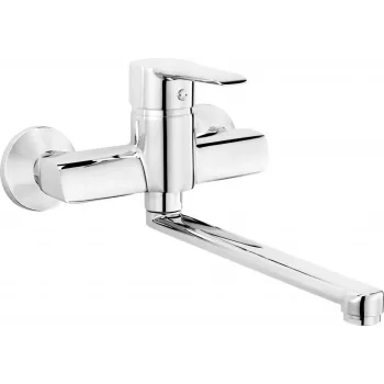 Grifería de cocina de pared DEANTE FALA con caño en U orientable cromo