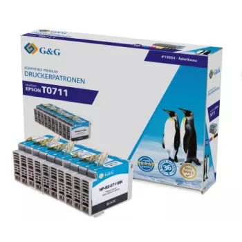 Set de cartuchos de tinta compatibles G&G para Canon PGI-710/CLI-711 – negro, cian, magenta, amarillo – pack de 4 (serie NP-R-0711) 1P0711-10
