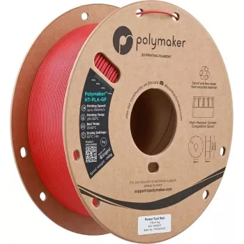 Filamento PLA reforzado con fibra de vidrio de alta temperatura Polymaker HT-PLA-GF 1,75 mm Power Tool Red 1 kg