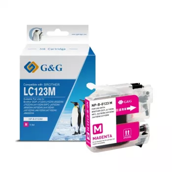 Cartucho de tinta compatible G&G para Brother LC-123M magenta (14500)