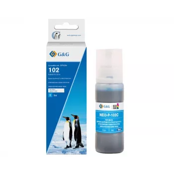 Botella de tinta cian compatible G&G Epson 102/C13T03R240 (20694)