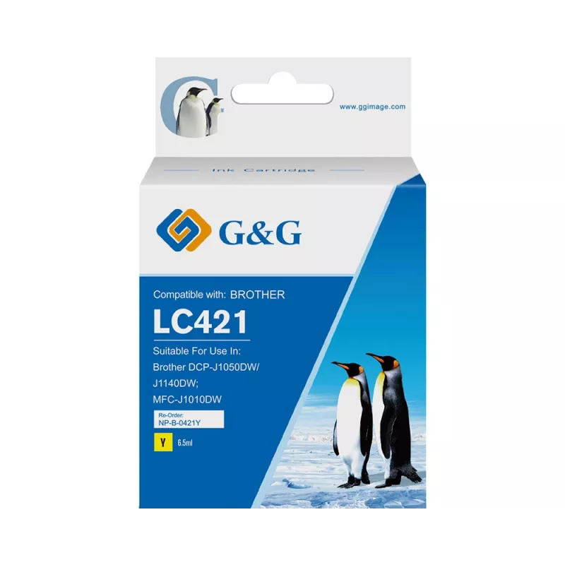 Cartucho de tinta compatible G&G Brother LC421Y amarillo (200 páginas) 20562