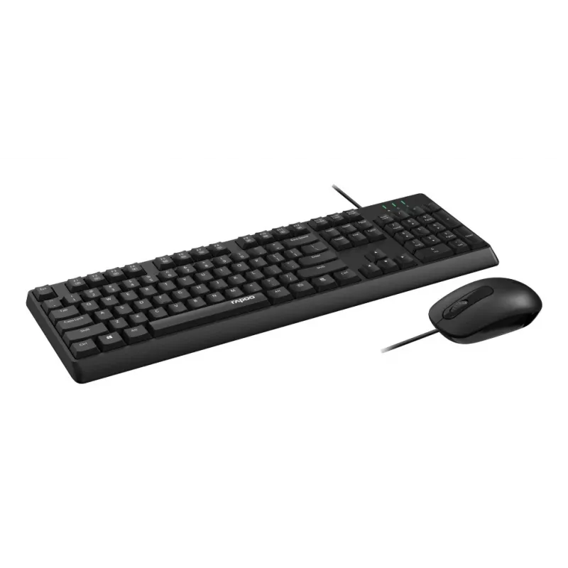 Rapoo NX1500 Conjunto de teclado y ratón con cable, Full-Size QWERTZ, Negro R-13100