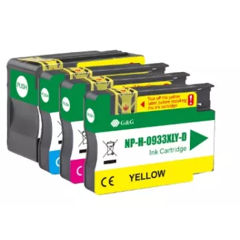 G&G cartuchos de tinta compatibles pack de 4 Negro/Cian/Magenta/Amarillo para HP 932XL/933XL (GP-H932XLBK/933XLCMY-4P)