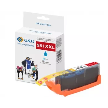 Cartucho de tinta cian XXL compatible G&G Canon CLI-581C (15842)