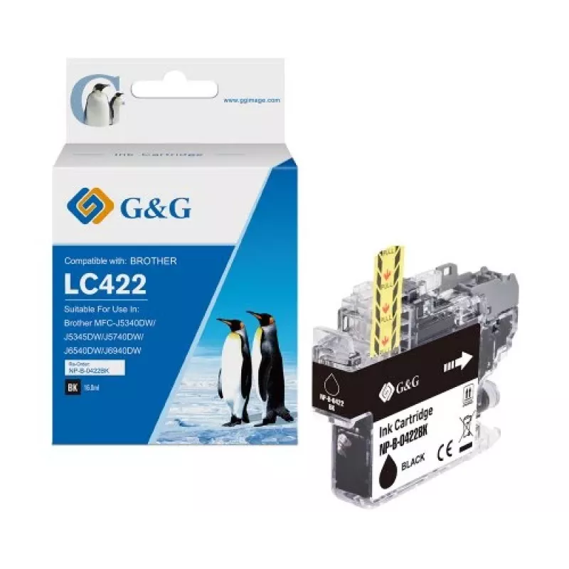 Cartucho de tinta negro compatible G&G Brother LC422BK (550 páginas) - 20580