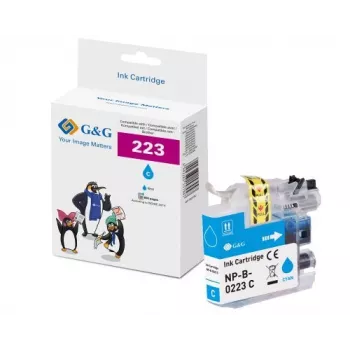 Cartucho de tinta XL G&G compatible con Brother LC-223C (cian, alto rendimiento) 14521