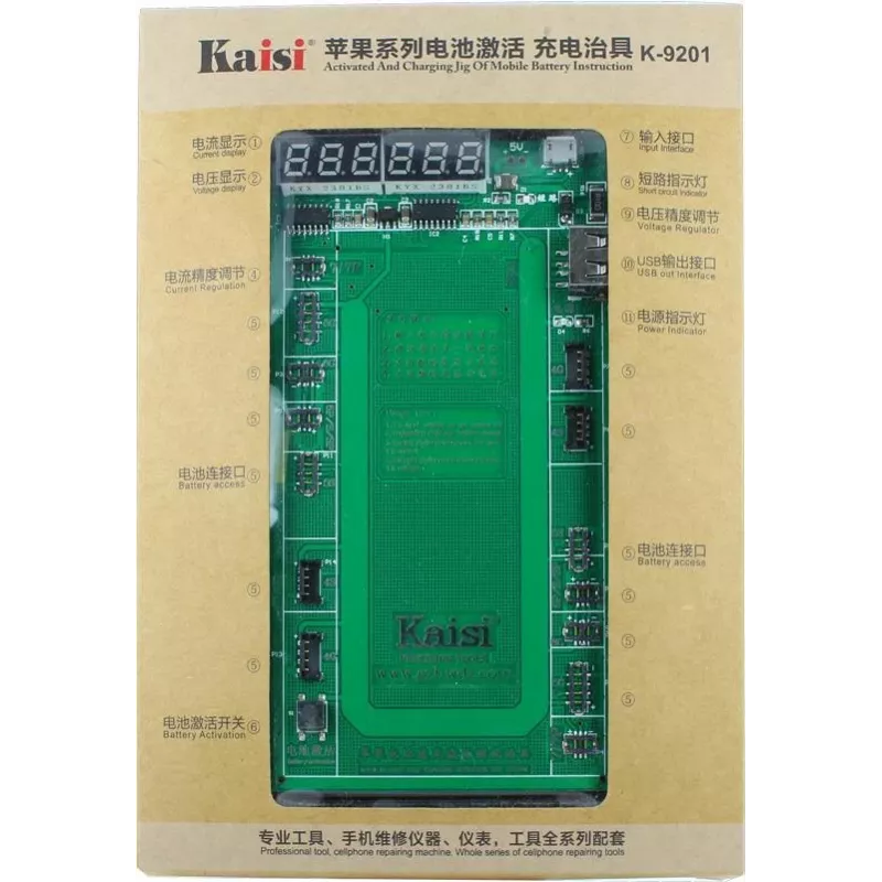KAISI K-9201 cargador de batería externo para Apple iPhone 4/4S/5/5S/5C