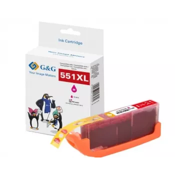 G&G cartucho de tinta XL compatible con Canon CLI-551M XL (magenta, alto rendimiento) 14568