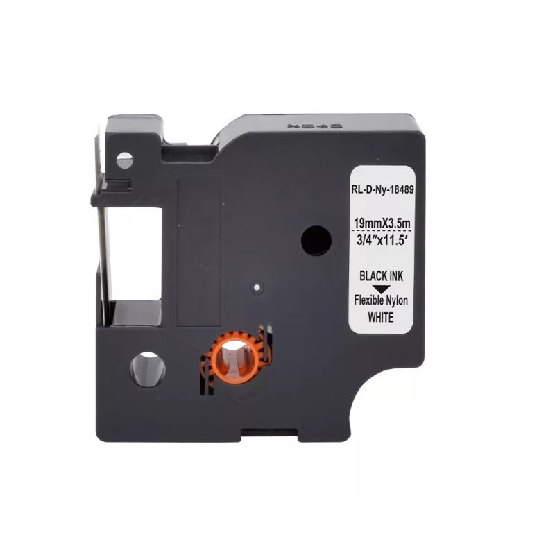 G&G Cinta de etiquetar de poliamida 19mm x 3,5m Blanco/Negro para Dymo Rhino RL-D-Ny-18489-BK/WT-19MM*3,5M