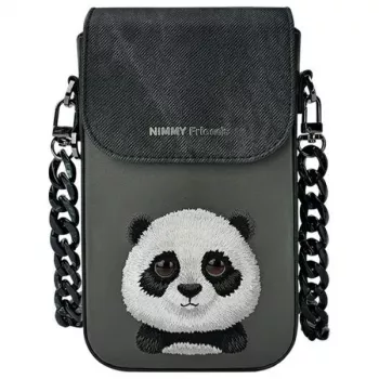 Nimmy Big Eyed Pet 2.0 Panda Bolso bandolera para móvil - piel sintética negra