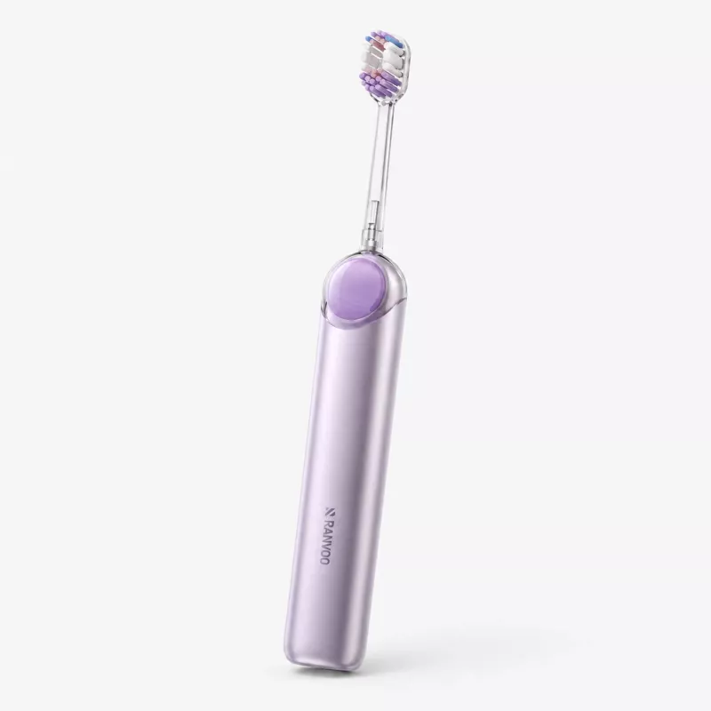 Cepillo de dientes eléctrico RANVOO PQ5 Pure Sonic, Lila, 5 modos, 4 cabezales, carga USB