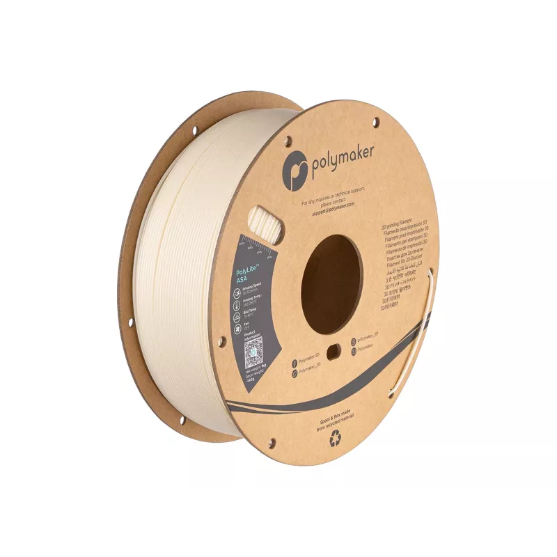 Polymaker filamento ASA – 1,75 mm, 1 kg, natural – resistente a UV, intemperie y calor PF01006
