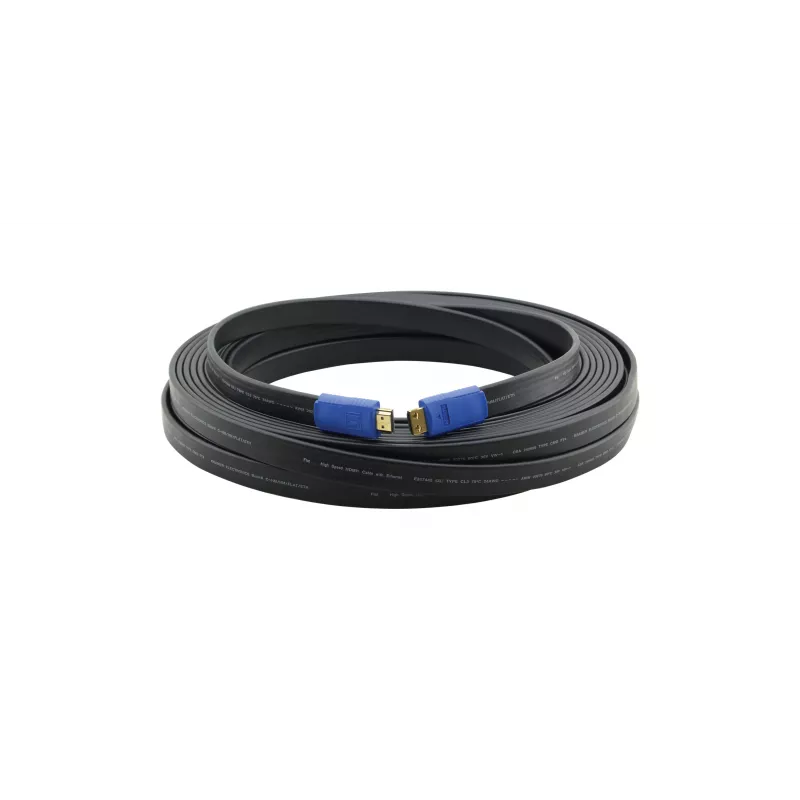Kramer C-HM/HM/FLAT/ETH-6 cable HDMI plano de alta velocidad con Ethernet, 1,8 m, negro 97-01014006