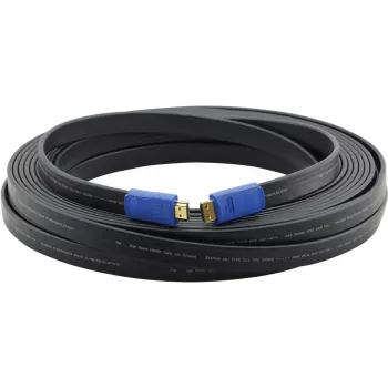 Kramer C-HM/HM/FLAT/ETH-25 cable HDMI de alta velocidad con Ethernet, 7,6 m, plano, doble apantallado, negro 97-01014025