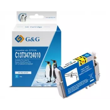 Cartucho de tinta G&G compatible cian para Epson 34XL (C13T34724012) – Alta capacidad 14614
