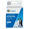 Cartucho de tinta G&G compatible con Brother LC421XLC de alta capacidad cian (500 páginas)