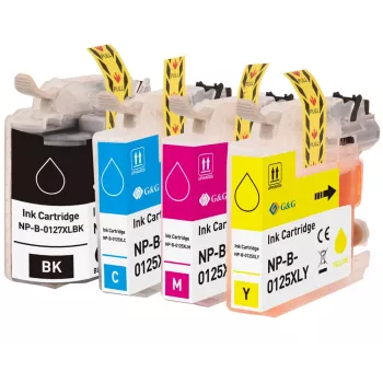 Pack de 4 cartuchos de tinta XXL G&G compatible con Brother LC-127XLVALBP (negro, cian, magenta, amarillo) 14784