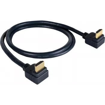 Cable HDMI de alta velocidad con Ethernet Kramer serie C-HM/RA2 C-HM/RA2-6, conector HDMI acodado a conector HDMI acodado, 1,8 m, triple apantallado, gris, compatible con 4K 97-0144006