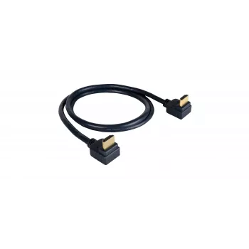 Cable HDMI de alta velocidad con Ethernet Kramer serie C-HM/RA2 C-HM/RA2-6, conector HDMI acodado a conector HDMI acodado, 1,8 m, triple apantallado, gris, compatible con 4K 97-0144006