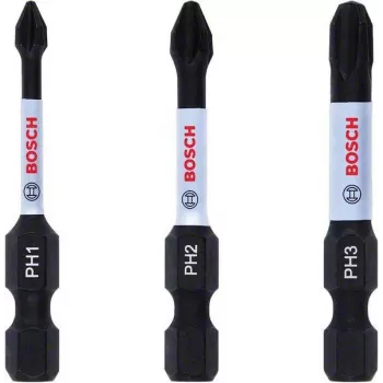 Set de puntas Bosch 2608522491 Phillips PH2, 3 piezas, 25 mm, vástago hexagonal de 1/4 pulgadas