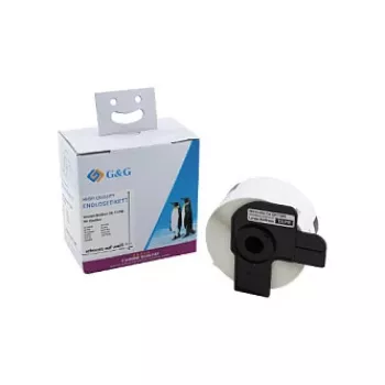 Etiquetas de dirección térmicas directas blancas G&G 38 x 90 mm, 400/rollo, compatibles con Brother DK-11208 ET-B-G-11208