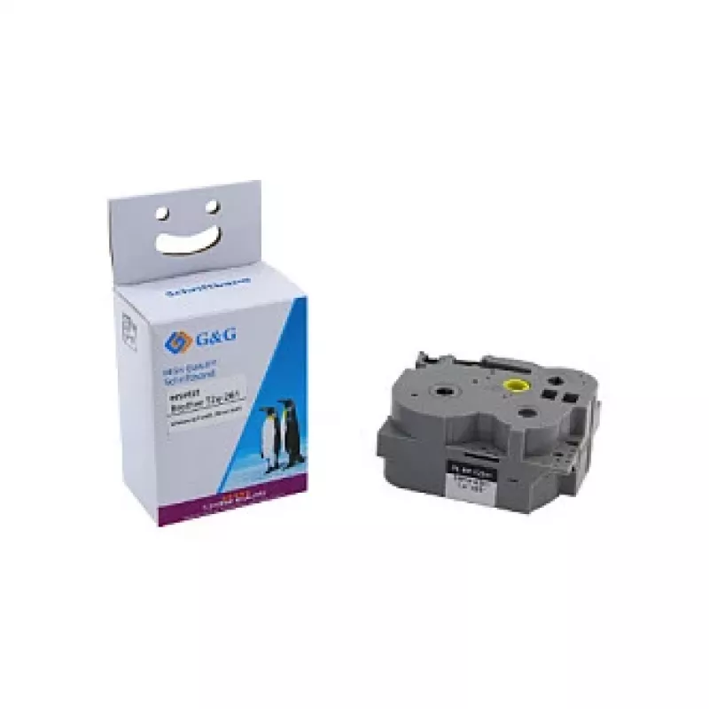 Cinta de etiquetar laminada compatible G&G BB-B-G-261 Brother TZe-261 36mm x 8m blanca con texto negro
