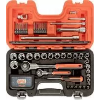 Bahco SW79 Set de vasos de impacto de 79 piezas con cuadradillo de 1/2 pulgadas y 1/4 pulgadas métrico de 6 puntas