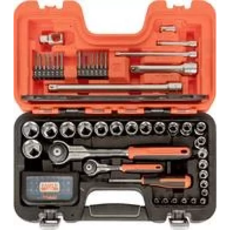 Bahco SW79 Set de vasos de impacto de 79 piezas con cuadradillo de 1/2 pulgadas y 1/4 pulgadas métrico de 6 puntas