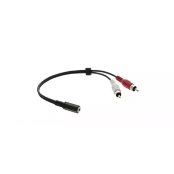 Kramer C-A35F/2RAM-1 Cable adaptador de audio - conector hembra de 3,5 mm a 2 conectores RCA macho, 30 cm, negro