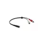 Kramer C-A35F/2RAM-1 Cable adaptador de audio - conector hembra de 3,5 mm a 2 conectores RCA macho, 30 cm, negro