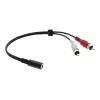 Kramer C-A35F/2RAM-1 Cable adaptador de audio - conector hembra de 3,5 mm a 2 conectores RCA macho, 30 cm, negro